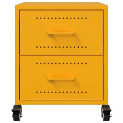 Berkfield Bedside Cabinets 2 pcs Mustard Yellow 36x39x43.5 cm Steel
