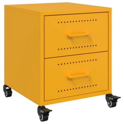 Berkfield Bedside Cabinets 2 pcs Mustard Yellow 36x39x43.5 cm Steel