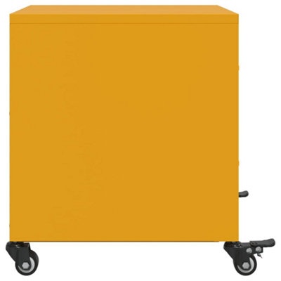 Berkfield Bedside Cabinets 2 pcs Mustard Yellow 36x39x43.5 cm Steel