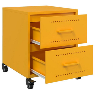 Berkfield Bedside Cabinets 2 pcs Mustard Yellow 36x39x43.5 cm Steel