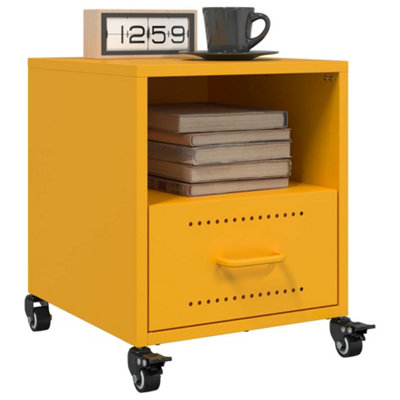 Berkfield Bedside Cabinets 2 pcs Mustard Yellow 36x39x43.5 cm Steel
