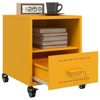 Berkfield Bedside Cabinets 2 pcs Mustard Yellow 36x39x43.5 cm Steel