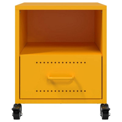 Berkfield Bedside Cabinets 2 pcs Mustard Yellow 36x39x43.5 cm Steel
