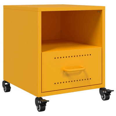 Berkfield Bedside Cabinets 2 pcs Mustard Yellow 36x39x43.5 cm Steel
