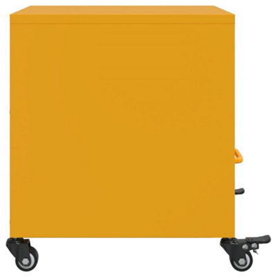 Berkfield Bedside Cabinets 2 pcs Mustard Yellow 36x39x43.5 cm Steel