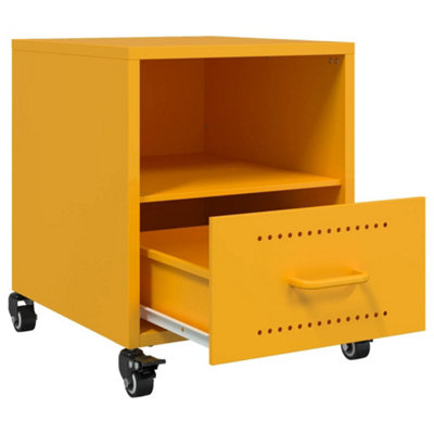 Berkfield Bedside Cabinets 2 pcs Mustard Yellow 36x39x43.5 cm Steel