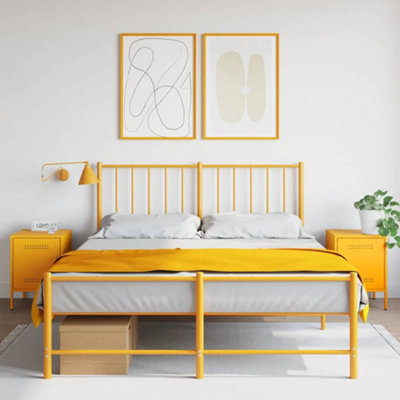 Berkfield Bedside Cabinets 2 pcs Mustard Yellow 36x39x50.5 cm Steel