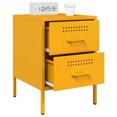 Berkfield Bedside Cabinets 2 pcs Mustard Yellow 36x39x50.5 cm Steel