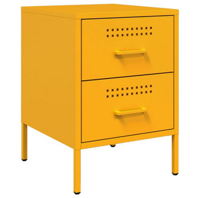 Berkfield Bedside Cabinets 2 pcs Mustard Yellow 36x39x50.5 cm Steel