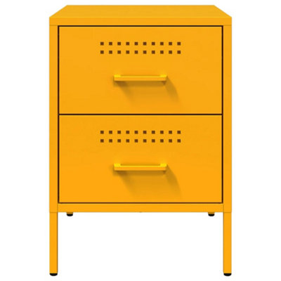 Berkfield Bedside Cabinets 2 pcs Mustard Yellow 36x39x50.5 cm Steel