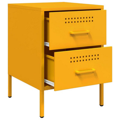 Berkfield Bedside Cabinets 2 pcs Mustard Yellow 36x39x50.5 cm Steel
