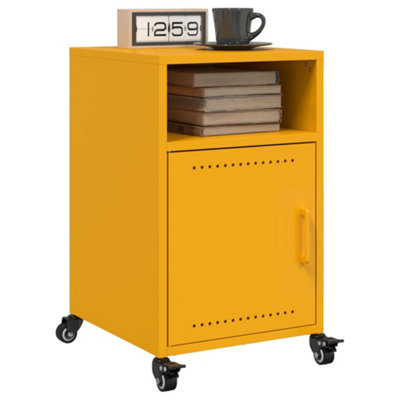 Berkfield Bedside Cabinets 2 pcs Mustard Yellow 36x39x59 cm Steel