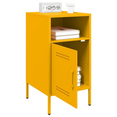 Berkfield Bedside Cabinets 2 pcs Mustard Yellow 36x39x68 cm Steel
