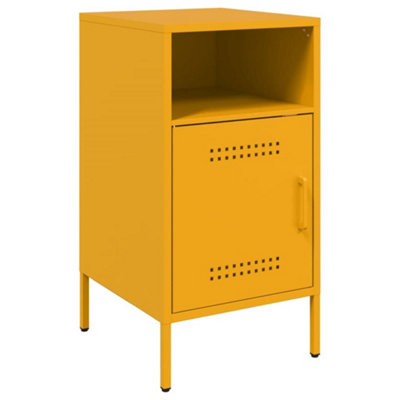 Berkfield Bedside Cabinets 2 pcs Mustard Yellow 36x39x68 cm Steel