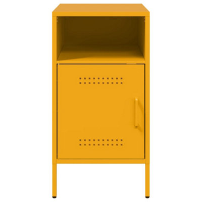 Berkfield Bedside Cabinets 2 pcs Mustard Yellow 36x39x68 cm Steel