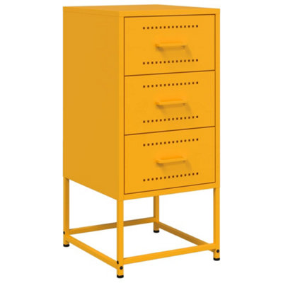 Berkfield Bedside Cabinets 2 pcs Mustard Yellow 36x39x78 cm Steel