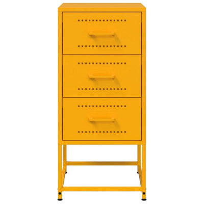 Berkfield Bedside Cabinets 2 pcs Mustard Yellow 36x39x78 cm Steel