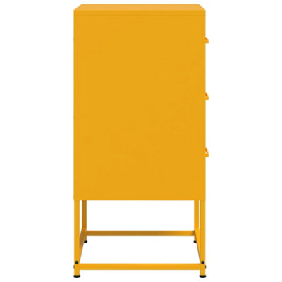 Berkfield Bedside Cabinets 2 pcs Mustard Yellow 36x39x78 cm Steel