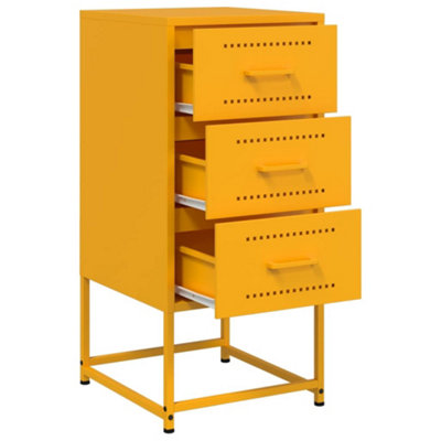Berkfield Bedside Cabinets 2 pcs Mustard Yellow 36x39x78 cm Steel