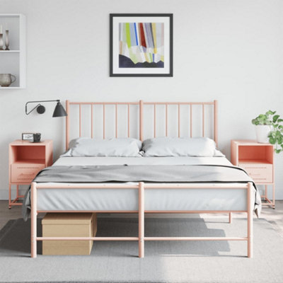 Berkfield Bedside Cabinets 2 pcs Pink 36x39x60.5 cm Steel