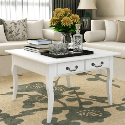 Berkfield Berkfield Coffee Table with 4 Drawers White