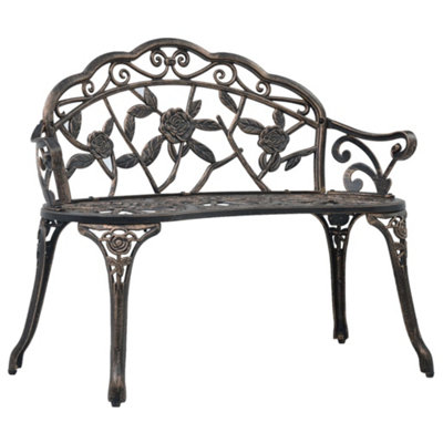 Berkfield Bistro Bench 100cm Bronze Cast Aluminium