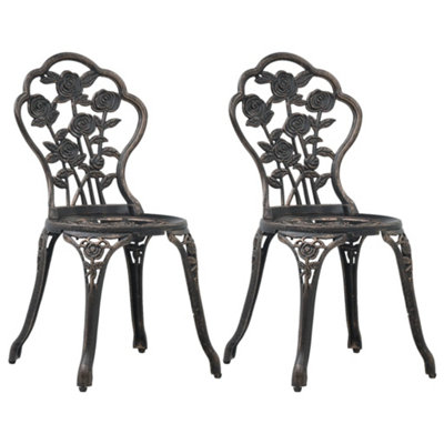 Berkfield Bistro Chairs 2 pcs Bronze Cast Aluminium