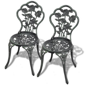 Berkfield Bistro Chairs 2 pcs Cast Aluminium Green