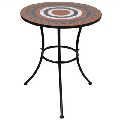 Berkfield Bistro Table Terracotta And White 60 Cm Mosaic 