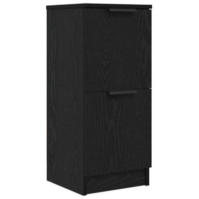 Berkfield Black Oak Sideboard - 30x30x70 cm, Made from Engineered Wood