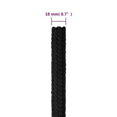 Berkfield Boat Rope Full Black 18 mm 100 m Polypropylene