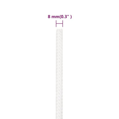 Berkfield Boat Rope Full White 8 mm 500 m Polypropylene