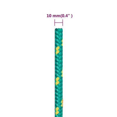 Berkfield Boat Rope Green 10 mm 50 m Polypropylene