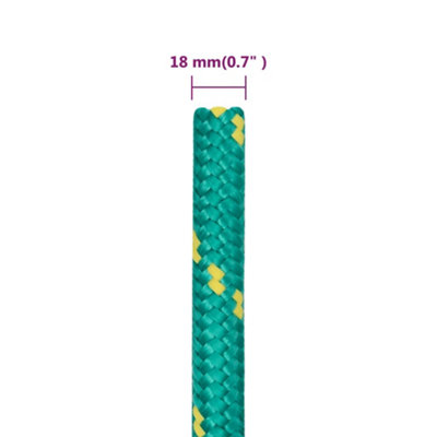Berkfield Boat Rope Green 18 mm 50 m Polypropylene