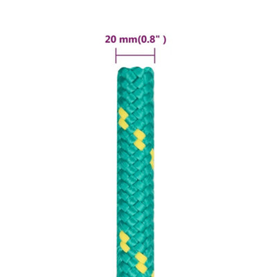 Berkfield Boat Rope Green 20 mm 100 m Polypropylene