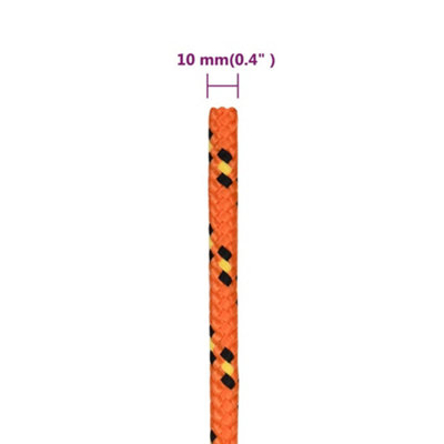 Berkfield Boat Rope Orange 10 mm 50 m Polypropylene