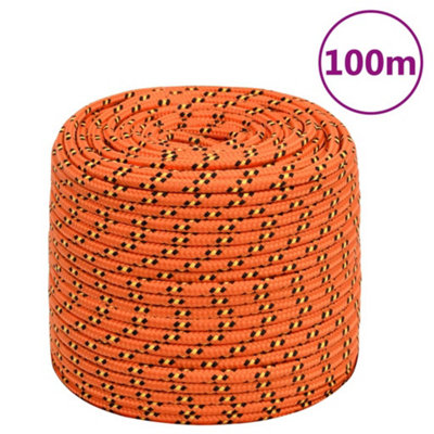 Berkfield Boat Rope Orange 6 mm 100 m Polypropylene