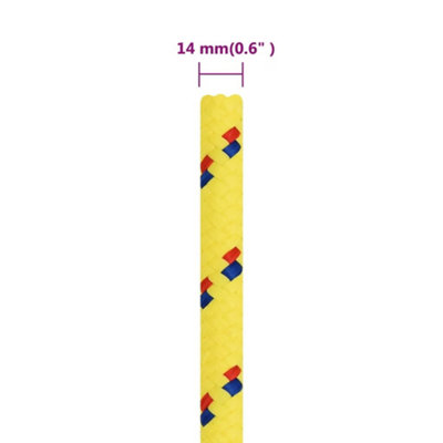 Berkfield Boat Rope Yellow 14 mm 50 m Polypropylene