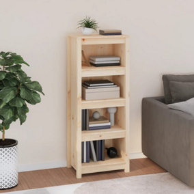 Berkfield Book Cabinet 50x35x125.5 cm Solid Wood Pine