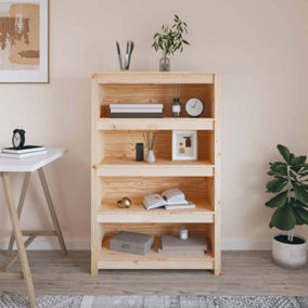 Berkfield Book Cabinet 80x35x126 cm Solid Wood Pine