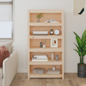 Berkfield Book Cabinet 80x35x154 cm Solid Wood Pine