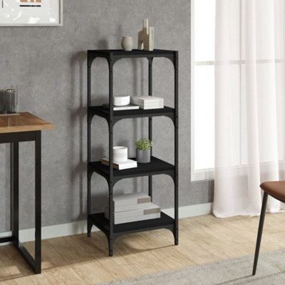 Berkfield Book Cabinet Black 40x33x100 cm Engineered Wood and Steel