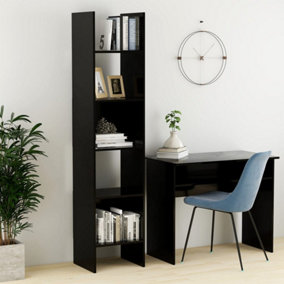 Berkfield Book Cabinet Black 40x35x180 cm Engineered Wood