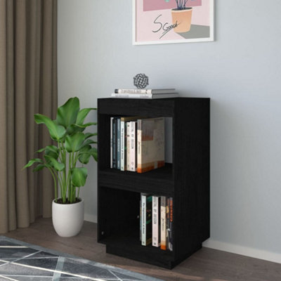 Berkfield Book Cabinet Black 40x35x71 cm Solid Pinewood