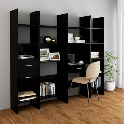 Berkfield Book Cabinet Black 60x35x180 cm Engineered Wood