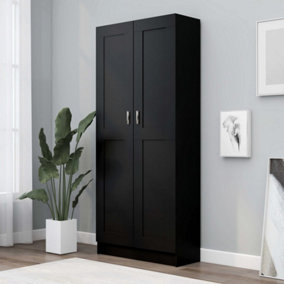 Berkfield Book Cabinet Black 82.5x30.5x185.5 cm Engineered Wood