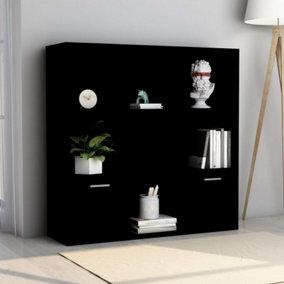 Berkfield Book Cabinet Black 98x30x98 cm Engineered Wood
