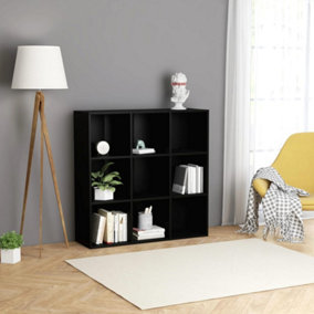 Berkfield Book Cabinet Black 98x30x98 cm Engineered Wood