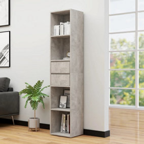 Berkfield Book Cabinet Concrete Grey 36x30x171 cm Engineered Wood