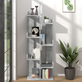 Berkfield Book Cabinet Concrete Grey 48x25.5x140 cm Engineered Wood